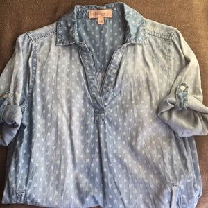 Philosophy Denim Shirt Dress w Side Pockets